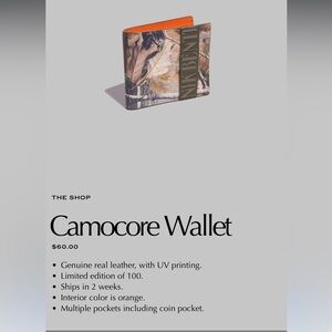 Nik Bentel limited edition NWT Camocore Wallet